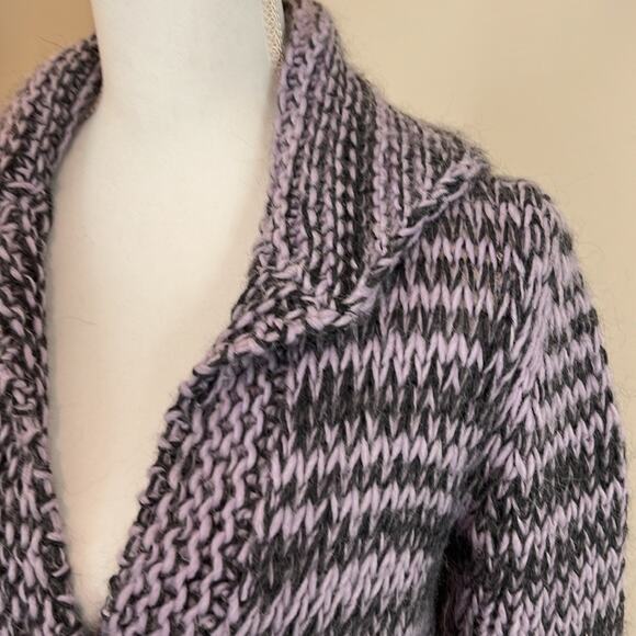 Berretti M Wool Alpaca Mohair Sweater Cardigan Button Chunky Made in Italy MED - Picture 4 of 16